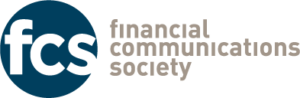 Financial Communications Society, FCS logo in white type on a blue circle.