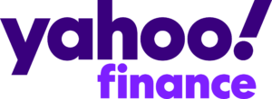 Logo for Yahoo Finance in dark and medium purple text.