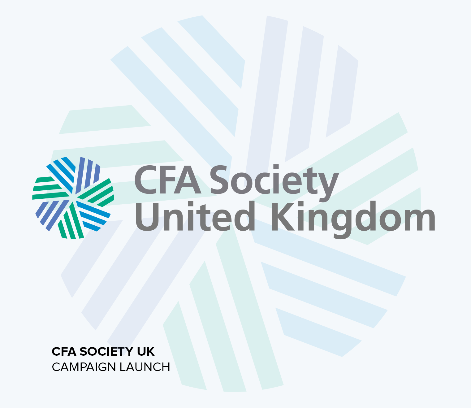 Case study cover page for CFA Society United Kingdom campaign launch.
