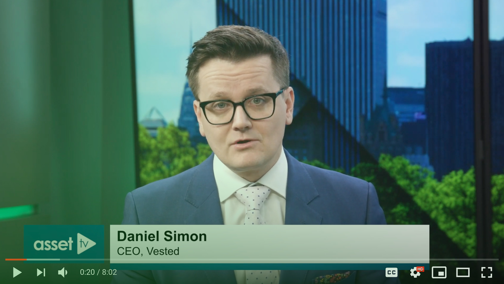 Daniel Simon, CEO of Vested, speaking at an appearance on "asset TV".