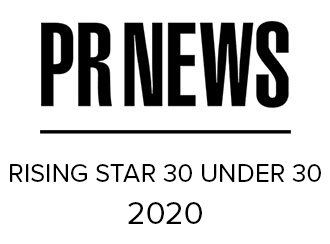 Graphic for the 2020 PR News Award for Rising Star 30 Under 30.