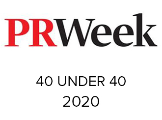 Graphic for the 2020 PR News Award for 40 under 40.