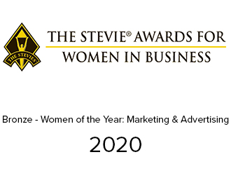 Graphic for the 2020 Stevie Awards for Women in Business: Bronze - Women of the Year: Marketing & Advertising.