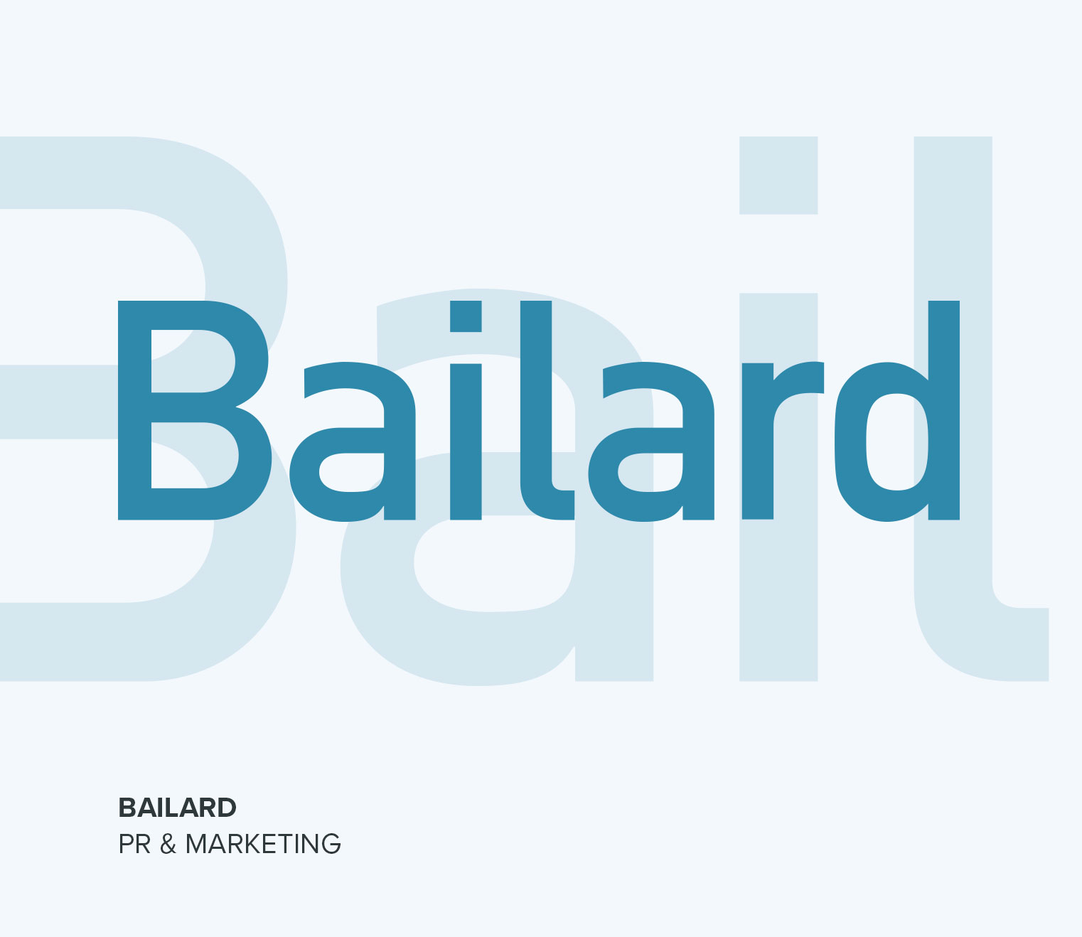 Case study cover page for Bailard, PR and marketing.