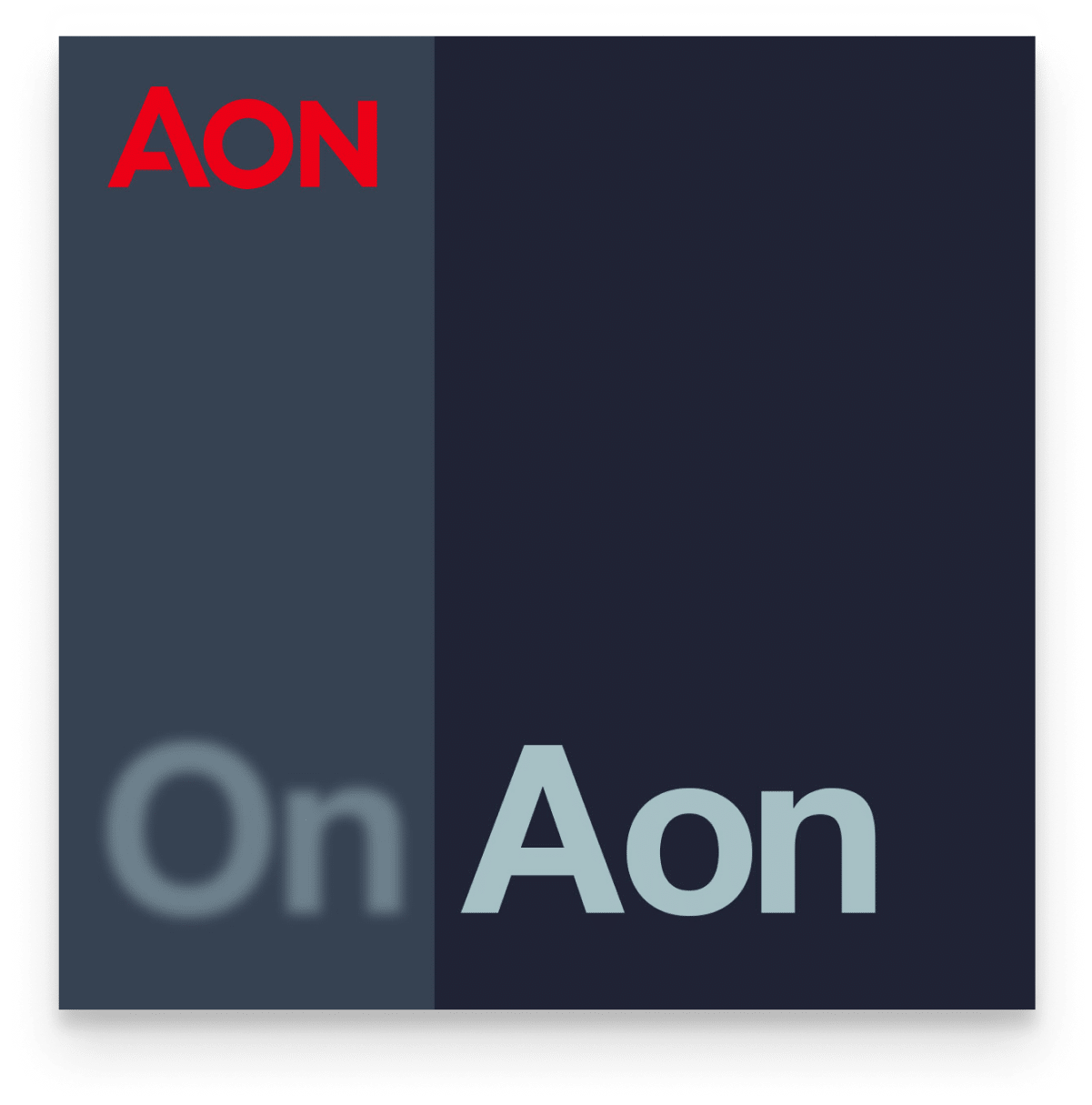 The logo for the Aon podcast "On Aon".
